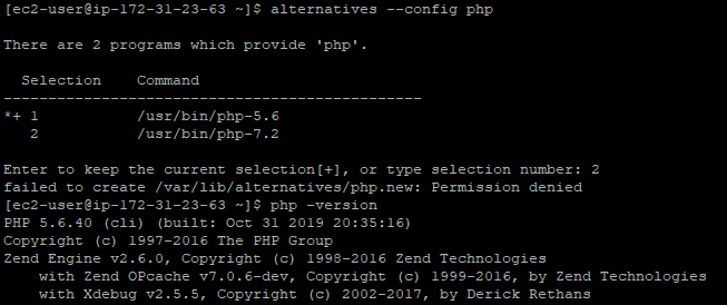 Actualizar la versión de PHP en Amazon Linux Actualizar la versión de PHP en Amazon Linux